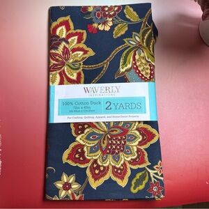 Waverly Inspirations 100% Cotton Duck fabric floral navy blue